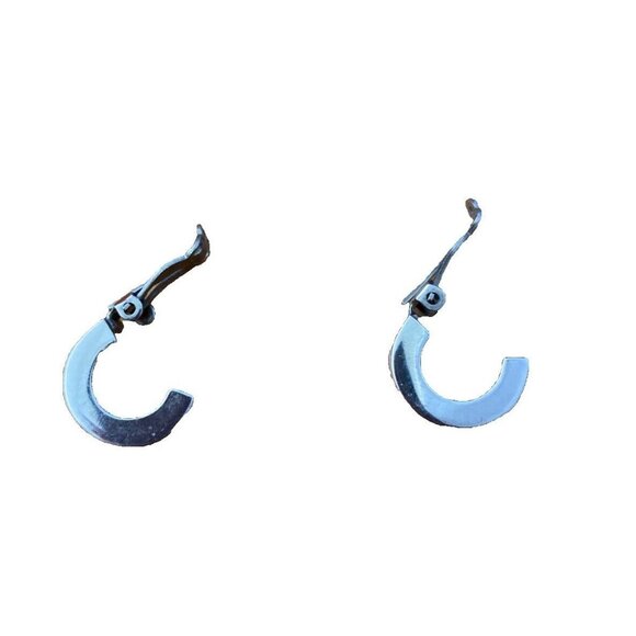 Barra Sterling Silver Chunky Half Hoop Clip On Earrings - Picture 1 of 9